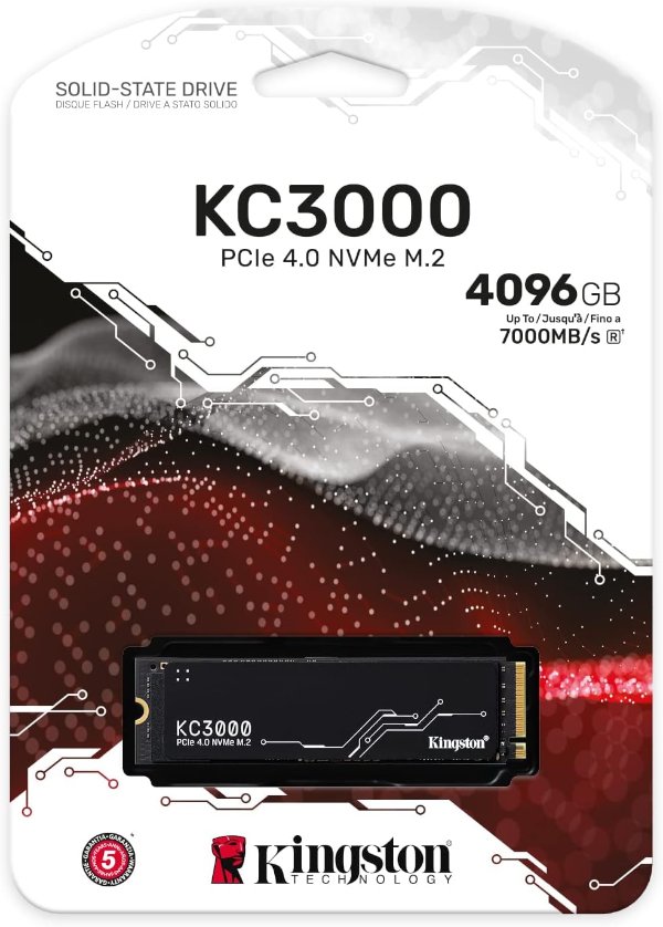 דיסק פנימי Kingston KC3000 4096GB NVME Gen4 7000/7000 R/W | PC SQUAD