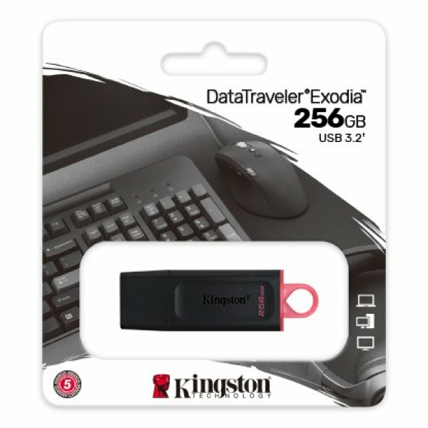 זכרון נייד Kingstone DataTraveler Exodia 256GB USB 3.2 | PC SQUAD