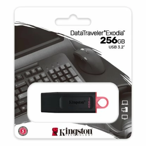 זכרון נייד Kingstone DataTraveler Exodia 256GB USB 3.2 | PC SQUAD