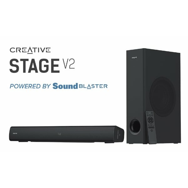 רמקולים CREATIVE STAGE V2 2.1 SOUNDBAR+SUBWOFER BT 5.0 160W ARC | PC SQUAD