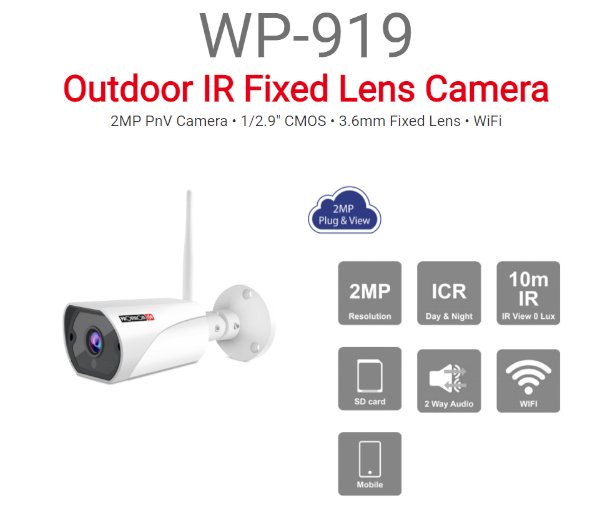 מצלמה עצמאית אלחוטית Provision WP-919 2.0MP Night Vision IP 3.6mm | PC SQUAD