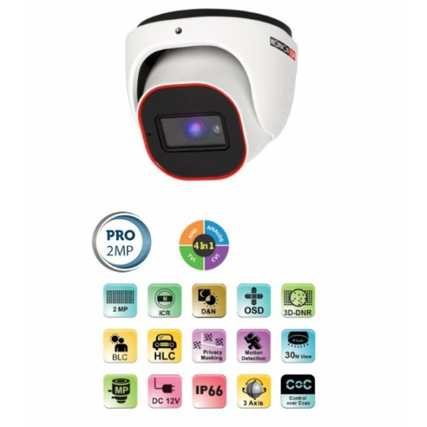 מצלמת כיפה ProVision AHD DI-320A-28 2MP 2.8 20M 4in1 | PC SQUAD