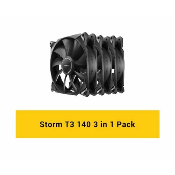 מאווררים למארז Antec Storm T3 140mm Black 3 Fan Pack | PC SQUAD