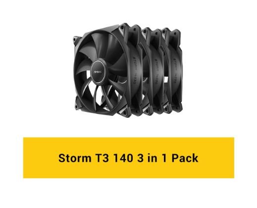 מאווררים למארז Antec Storm T3 140mm Black 3 Fan Pack | PC SQUAD