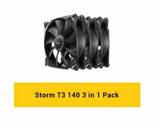 מאווררים למארז Antec Storm T3 140mm Black 3 Fan Pack | PC SQUAD