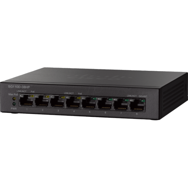 מתג לא מנוהל Cisco 8 PORT POE 4+4 SG110/CBS110