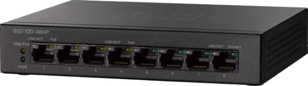 מתג לא מנוהל Cisco 8 PORT POE 4+4 SG110/CBS110