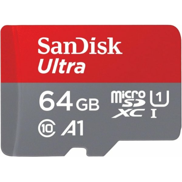כרטיס זכרון SanDisk 64GB Ultra microSDXC UHS-I Up to 140MB/s C10