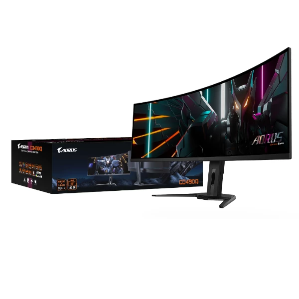מסך AORUS CO49DQ Ultra-Wide DQHD OLED 0.03ms 144Hz KVM HDR
