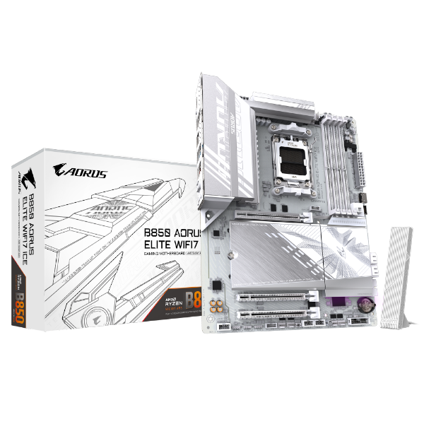 לוח אם GIGABYTE B850 AORUS ELITE WIFI7 ICE DDR5 AM5 BT 2.5GBE LAN