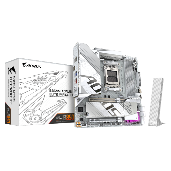 לוח אם Gigabyte B850M AORUS ELITE WIFI6E ICE M-ATX DDR5 AM5 2.5GB