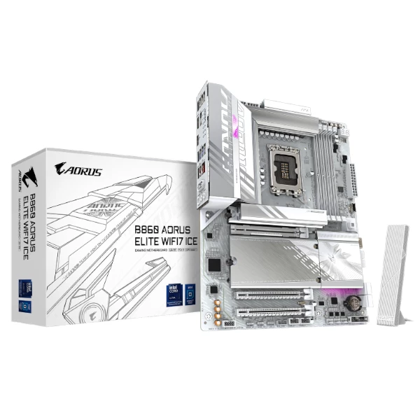 לוח למעבד דור 15 Gigabyte B860 A ELITE WIFI7 ICE ATX 2.5GB LAN