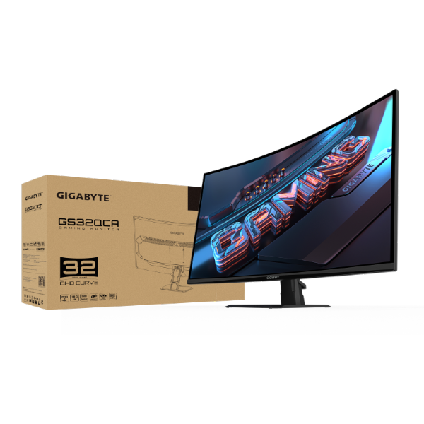 מסך קעור Gigabyte GS32QCA SS VA 1ms 2K QHD 180Hz FreeSync Tilt
