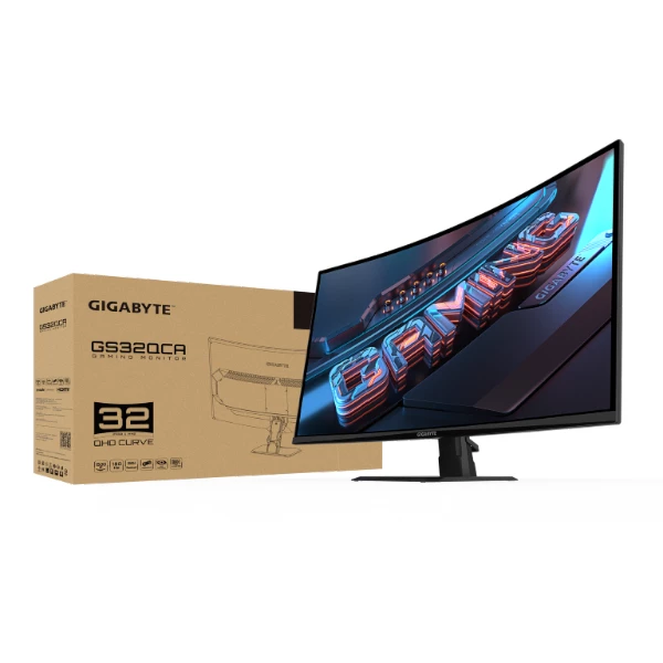 מסך קעור Gigabyte GS32QCA SS VA 1ms 2K QHD 180Hz FreeSync Tilt