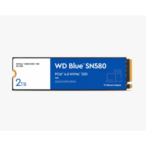 דיסק פנימי WD Blue SN580 2TB Nvme Gen4 2280 Up to 4150MB/s