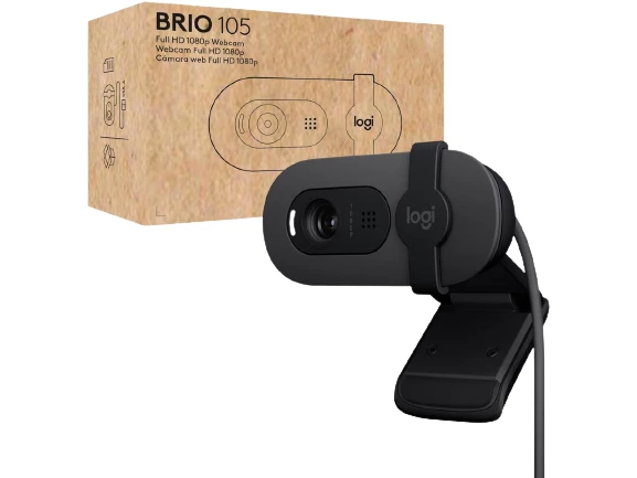 מצלמת רשת LOGITECH BRIO 105 FHD Built in Mic Auto Brightness