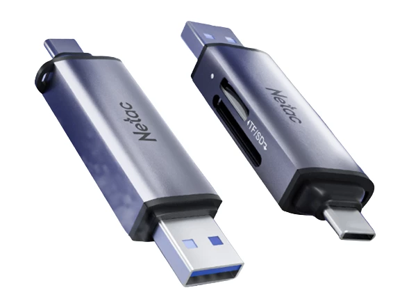 קורא כרטיסים Netac Card READER WK13 USB3.0+TYPE-C Msd/SD
