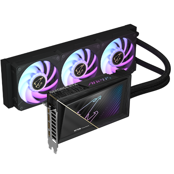 כ.מסך AORUS GeForce RTX 5080 XTREME WATERFORCE 16G 360MM RADIATOR