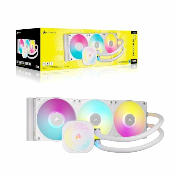 קירור נוזלי לבן Corsair iCUE TITAN 360 RX RGB White 360mm AIO