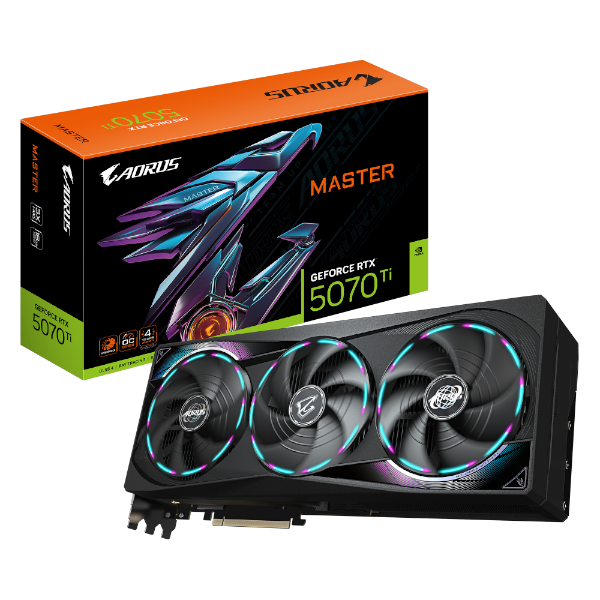 כרטיס מסך GIGABYTE AORUS GeForce RTX 5070 Ti MASTER 16G