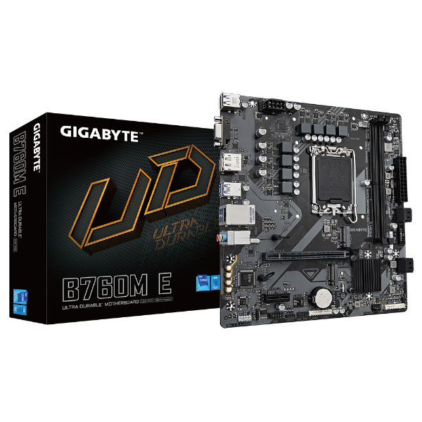 לוח אם אינטל GIGABYTE B760M E DDR5 DP HDMI VGA 1GbE lan LGA1700