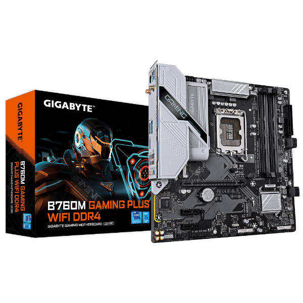 לוח אם GIGABYTE B760M GAMING PLUS WIFI DDR4 mATX LGA 1700 1GbE