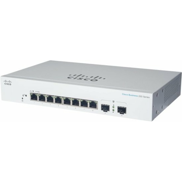 מתג מנוהל CISCO CBS220-8FP-E-2G-EU 8 PORT Gigabit POE MANAGED