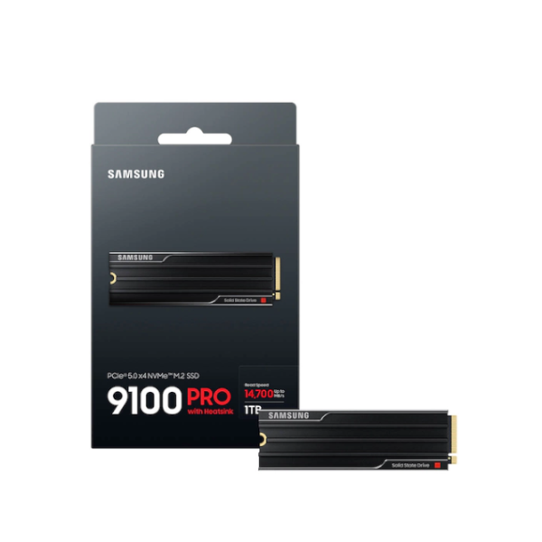דיסק פנימי Samsung 9100 PRO W/Heatsink 1TB Gen5 M.2 NVME 2.0