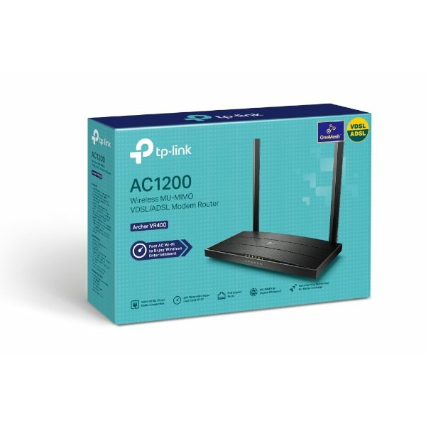 נתב TP-LINK Archer VR400 V3 AC1200 WiFi VDSL/ADSL Modem Router