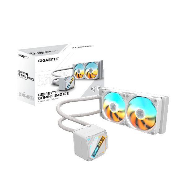 קירור נוזלי כפול Gigabyte Gaming 240 ICE 2XARGB 120MM Fan White