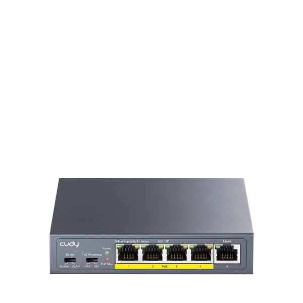 מתג לא מנוהל Cudy GS105P 5-Ports Gigabit Unmanaged POE Switch