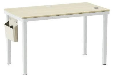 White 150x80 Four-Leg Dual-Motor Sit-Stand Desk with Drawer & Wireless Charger
